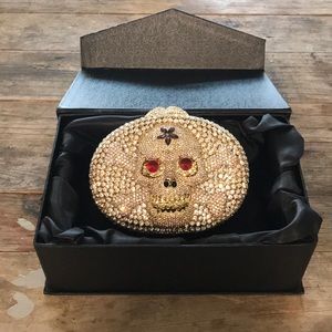 Swavorski Gold Crystal Skull Clutch